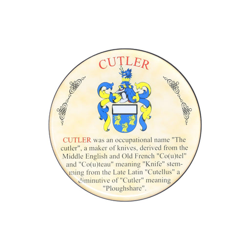 Heraldic Coaster Cutler - Heritage Of Scotland - CUTLER