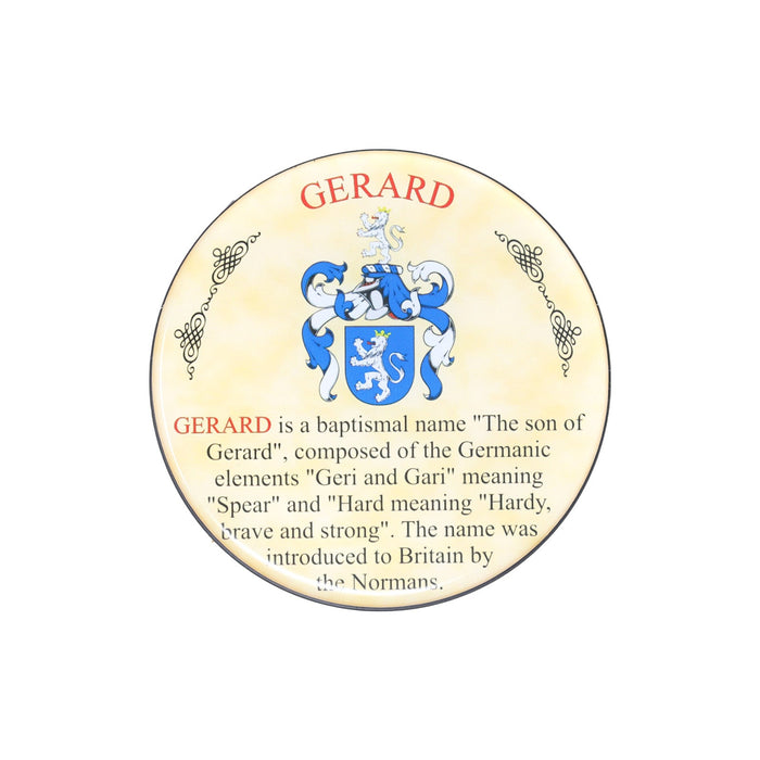 Heraldic Coaster Gerard - Heritage Of Scotland - GERARD