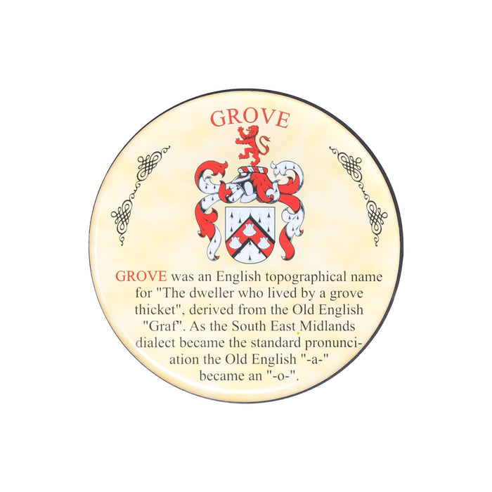 Heraldic Coaster Grove - Heritage Of Scotland - GROVE