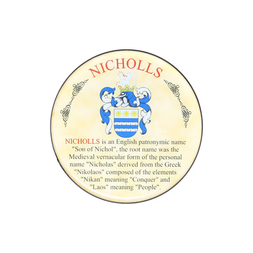 Heraldic Coaster Nicholls - Heritage Of Scotland - NICHOLLS