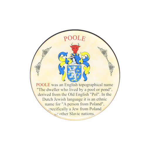 Heraldic Coaster Poole - Heritage Of Scotland - POOLE