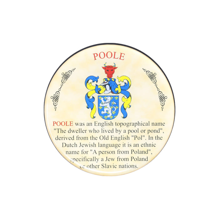 Heraldic Coaster Poole - Heritage Of Scotland - POOLE