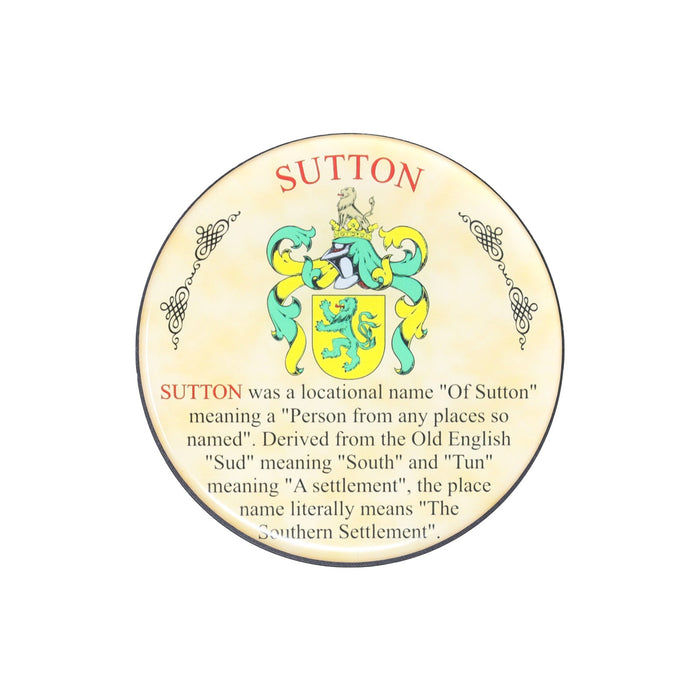 Heraldic Coaster Sutton - Heritage Of Scotland - SUTTON
