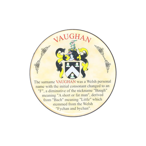 Heraldic Coaster Vaughan - Heritage Of Scotland - VAUGHAN