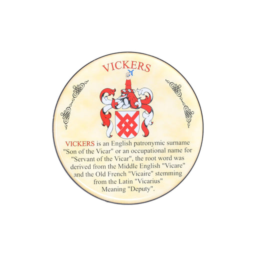 Heraldic Coaster Vickers - Heritage Of Scotland - VICKERS