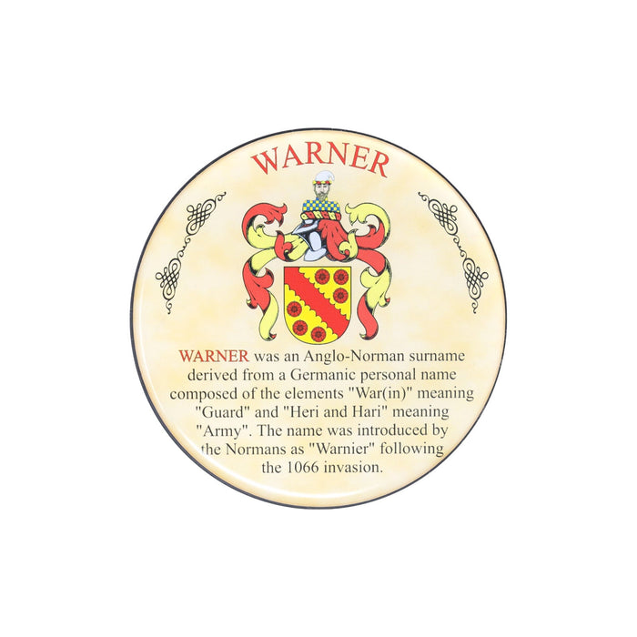 Heraldic Coaster Warner - Heritage Of Scotland - WARNER