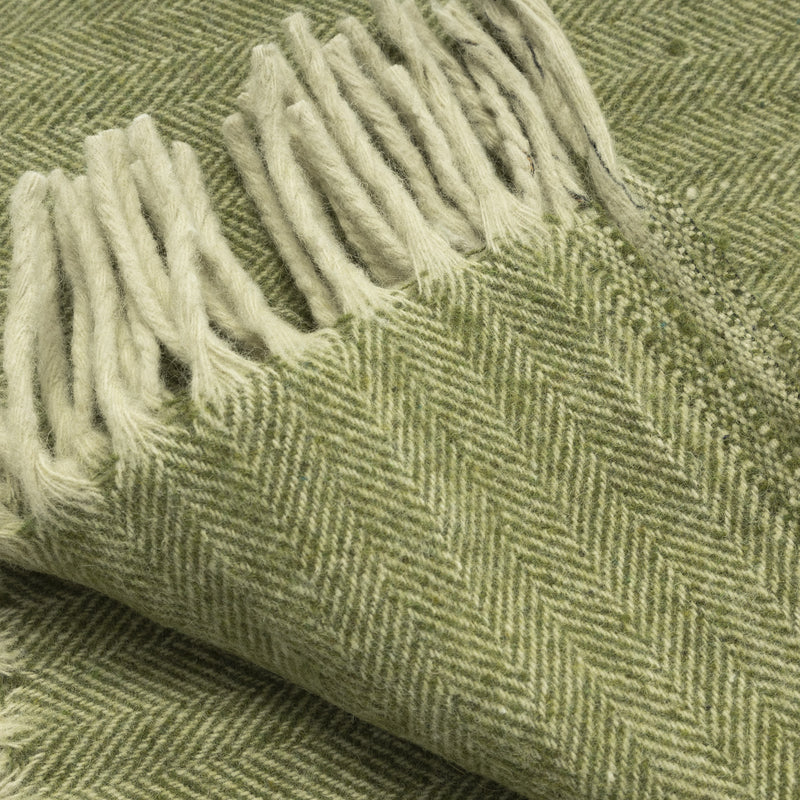Herringbone Blanket Green - Heritage Of Scotland - GREEN