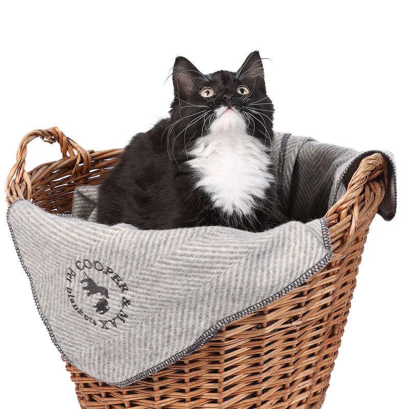 Herringbone Pet Blanket Grey Medium - Heritage Of Scotland - GREY MEDIUM