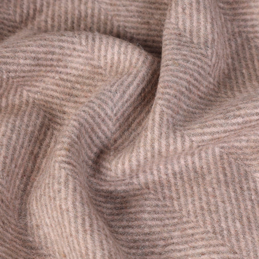 Highland Wool Blend Extra Warm Herringbone Blanket / Throw Pink - Heritage Of Scotland - PINK