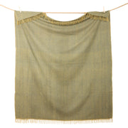 Highland Wool Blend Herringbone Blanket Navy Blue/Ochre Yellow - Heritage Of Scotland - NAVY BLUE/OCHRE YELLOW