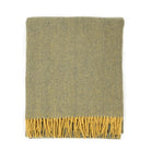 Highland Wool Blend Herringbone Blanket Navy Blue/Ochre Yellow - Heritage Of Scotland - NAVY BLUE/OCHRE YELLOW