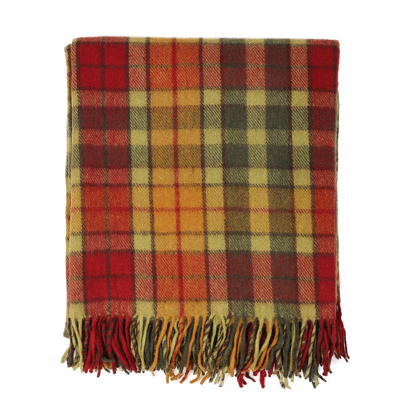 Highland Wool Blend Tartan Blanket / Throw Extra Warm Buchanan Autumn - Heritage Of Scotland - BUCHANAN AUTUMN