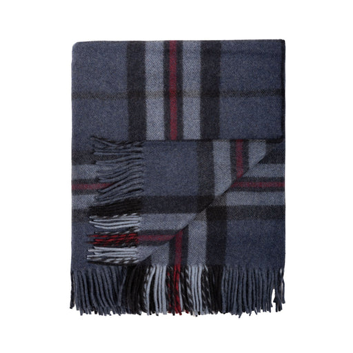 Highland Wool Blend Tartan Blanket / Throw Extra Warm Thomson Navy - Heritage Of Scotland - THOMSON NAVY