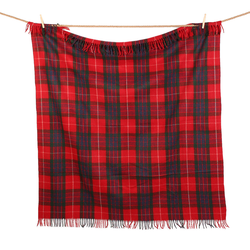 Highland Wool Blend Tartan Blanket Throw Fraser Red - Heritage Of Scotland - FRASER RED