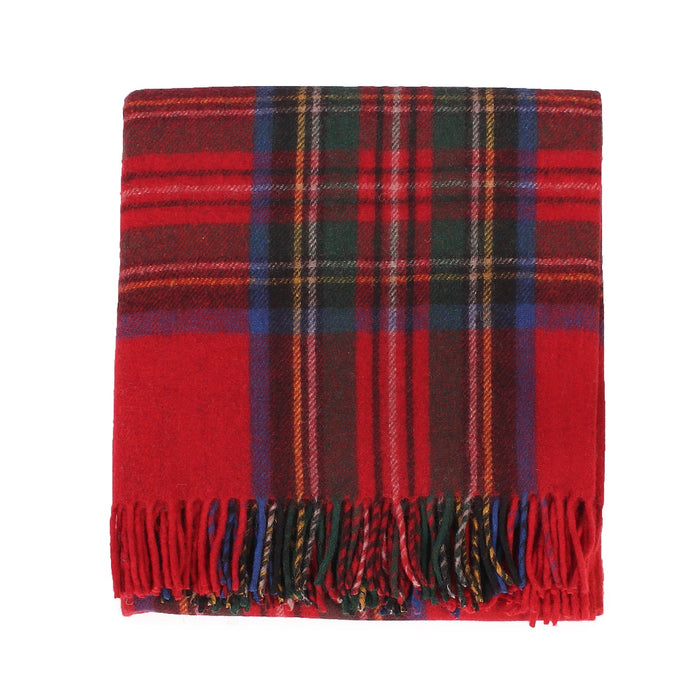 Highland Wool Blend Tartan Blanket Throw Stewart Royal - Heritage Of Scotland - STEWART ROYAL