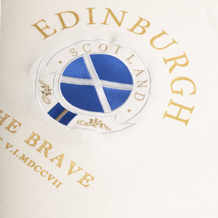Hoodie Gold Circle Edin/Scot/Flag/Brave - Heritage Of Scotland - OFF WHITE