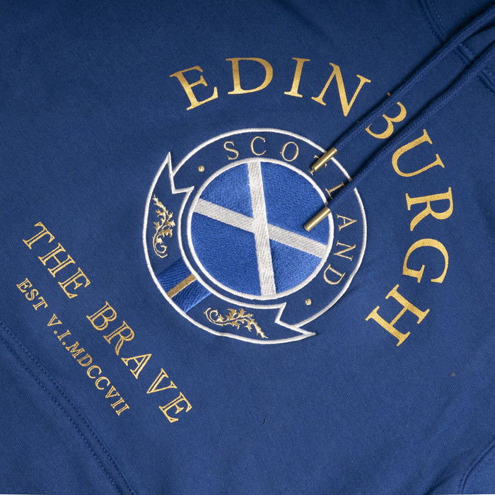 Hoodie Gold Circle Edin/Scot/Flag/Brave - Heritage Of Scotland - ROYAL BLUE