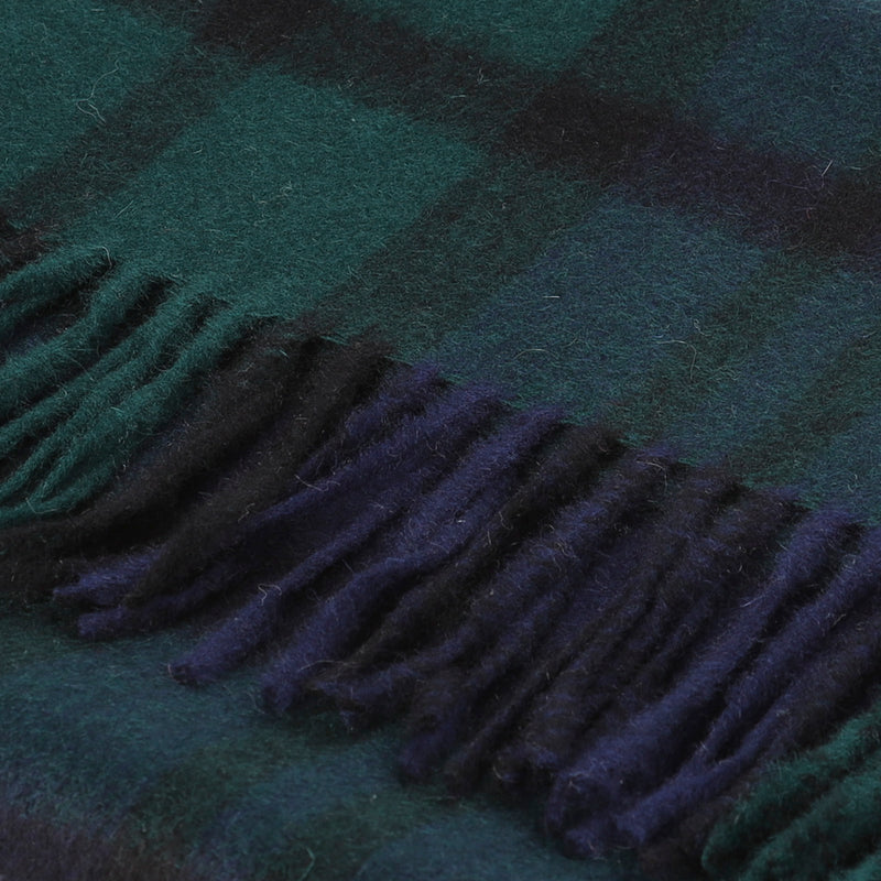 Hos 100% Lambswool Wide Scarf Black Watch Double Scale - Heritage Of Scotland - BLACK WATCH DOUBLE SCALE
