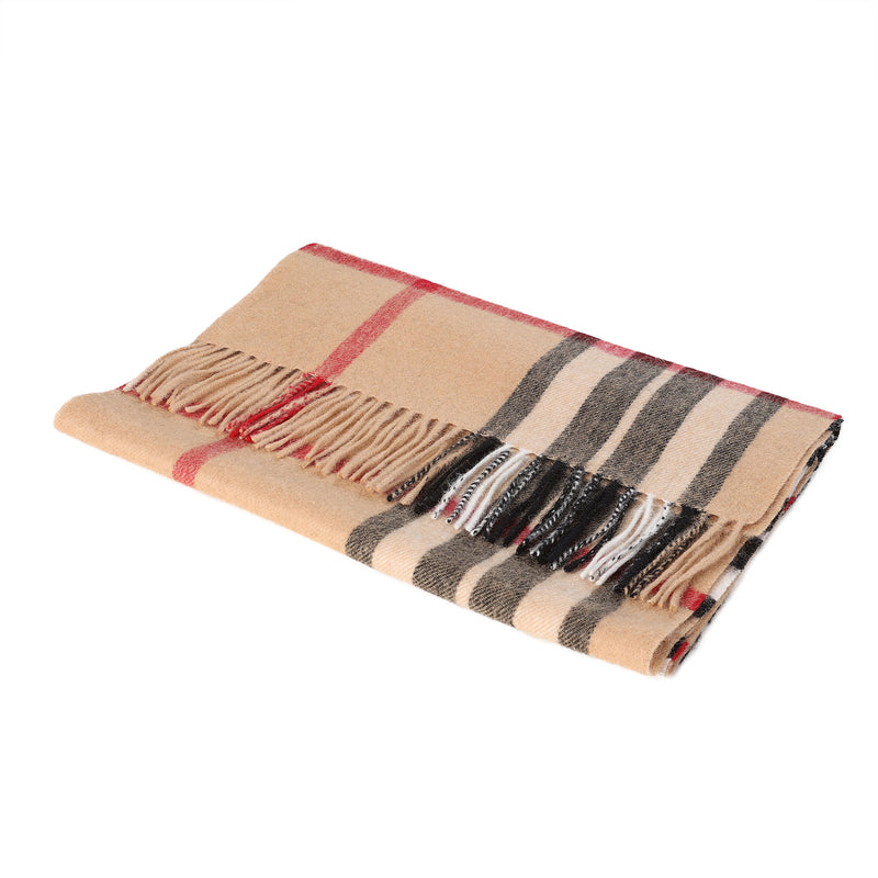 Hos 100% Lambswool Wide Scarf Enlarged Off Ctr Scotty Thom Camel - Heritage Of Scotland - ENLARGED OFF CTR SCOTTY THOM CAMEL