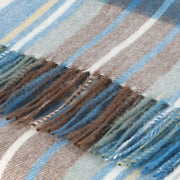 Hos 100% Lambswool Wide Scarf Stewart Muted Blue - Heritage Of Scotland - STEWART MUTED BLUE