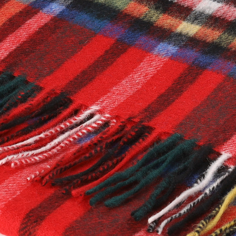 Hos 100% Lambswool Wide Scarf Stewart Royal - Heritage Of Scotland - STEWART ROYAL
