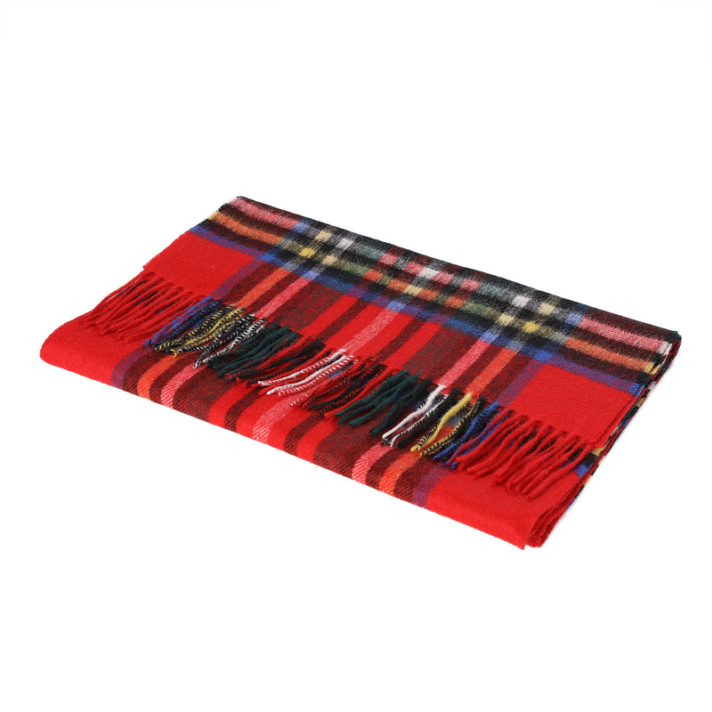 Hos 100% Lambswool Wide Scarf Stewart Royal - Heritage Of Scotland - STEWART ROYAL