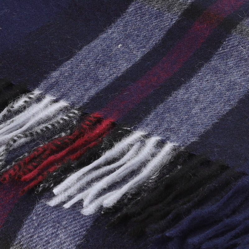 Hos 100% Lambswool Wide Scarf Thomson Navy - Heritage Of Scotland - THOMSON NAVY