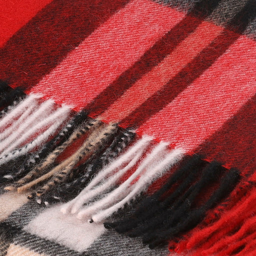 Hos 100% Lambswool Wide Scarf Thomson Red - Heritage Of Scotland - THOMSON RED