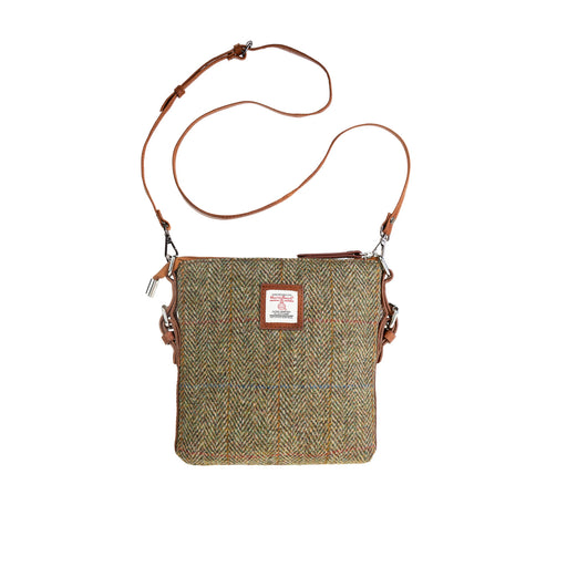 Ht Leather Crossbody Bag Lt Brown Check / Tan - Heritage Of Scotland - LT BROWN CHECK / TAN