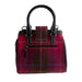 Ht Leather Hand Bag With Flap Closer Cerise Check / Black - Heritage Of Scotland - CERISE CHECK / BLACK