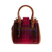 Ht Leather Hand Bag With Flap Closer Cerise Check / Tan - Heritage Of Scotland - CERISE CHECK / TAN