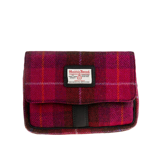 Ht Leather Ladies Shoulder Bag Cerise Check / Black - Heritage Of Scotland - CERISE CHECK / BLACK