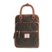 Ht Leather Large Backpack Dark Brown Barleycorn / Tan - Heritage Of Scotland - DARK BROWN BARLEYCORN / TAN