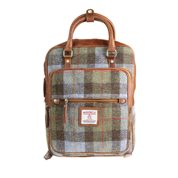 Ht Leather Large Backpack Lovat Check / Tan - Heritage Of Scotland - LOVAT CHECK / TAN