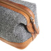 Ht Leather Large Wash Bag Black & White Herringbone / Tan - Heritage Of Scotland - BLACK & WHITE HERRINGBONE / TAN