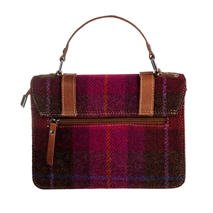 Ht Leather Satchel Bag Cerise Check / Tan - Heritage Of Scotland - CERISE CHECK / TAN