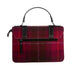 Ht Leather Satchel Bag Dark Green Check / Black - Heritage Of Scotland - DARK GREEN CHECK / BLACK