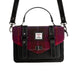 Ht Leather Satchel Bag Dark Green Check / Black - Heritage Of Scotland - DARK GREEN CHECK / BLACK