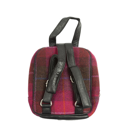 Ht Leather Small Backpack Cerise Check / Black - Heritage Of Scotland - CERISE CHECK / BLACK