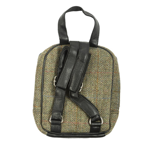 Ht Leather Small Backpack Lt Brown Check / Black - Heritage Of Scotland - LT BROWN CHECK / BLACK