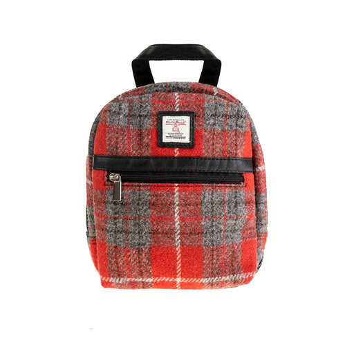 Ht Leather Small Backpack Red Check / Black - Heritage Of Scotland - RED CHECK / BLACK