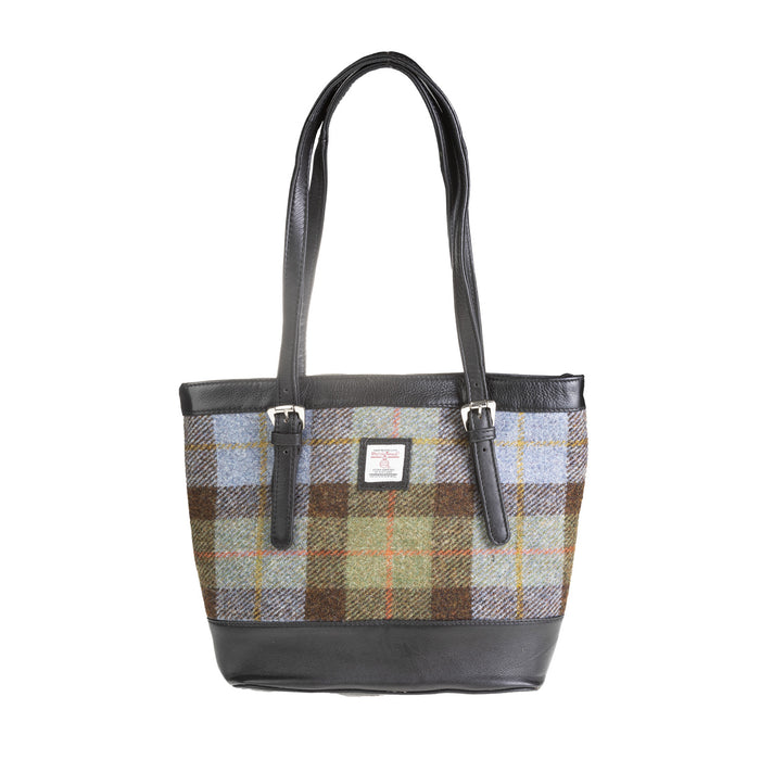 Ht Leather Tote Bag Lovat Check / Black - Heritage Of Scotland - LOVAT CHECK / BLACK