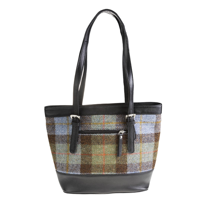 Ht Leather Tote Bag Lovat Check / Black - Heritage Of Scotland - LOVAT CHECK / BLACK