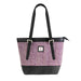 Ht Leather Tote Bag Plum Herringbone / Black - Heritage Of Scotland - PLUM HERRINGBONE / BLACK