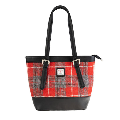 Ht Leather Tote Bag Red Check / Black - Heritage Of Scotland - RED CHECK / BLACK