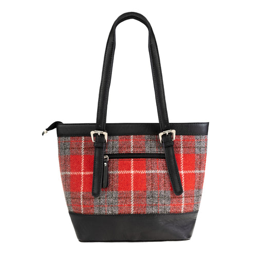 Ht Leather Tote Bag Red Check / Black - Heritage Of Scotland - RED CHECK / BLACK