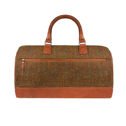 Ht Leather Weekender Bag Autumn Brown Check / Tan - Heritage Of Scotland - AUTUMN BROWN CHECK / TAN