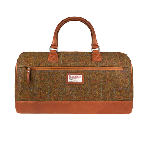 Ht Leather Weekender Bag Autumn Brown Check / Tan - Heritage Of Scotland - AUTUMN BROWN CHECK / TAN