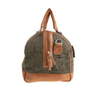 Ht Leather Weekender Bag Dark Green Check / Tan - Heritage Of Scotland - DARK GREEN CHECK / TAN