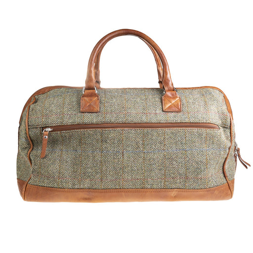 Ht Leather Weekender Bag Lt Brown Check / Tan - Heritage Of Scotland - LT BROWN CHECK / TAN